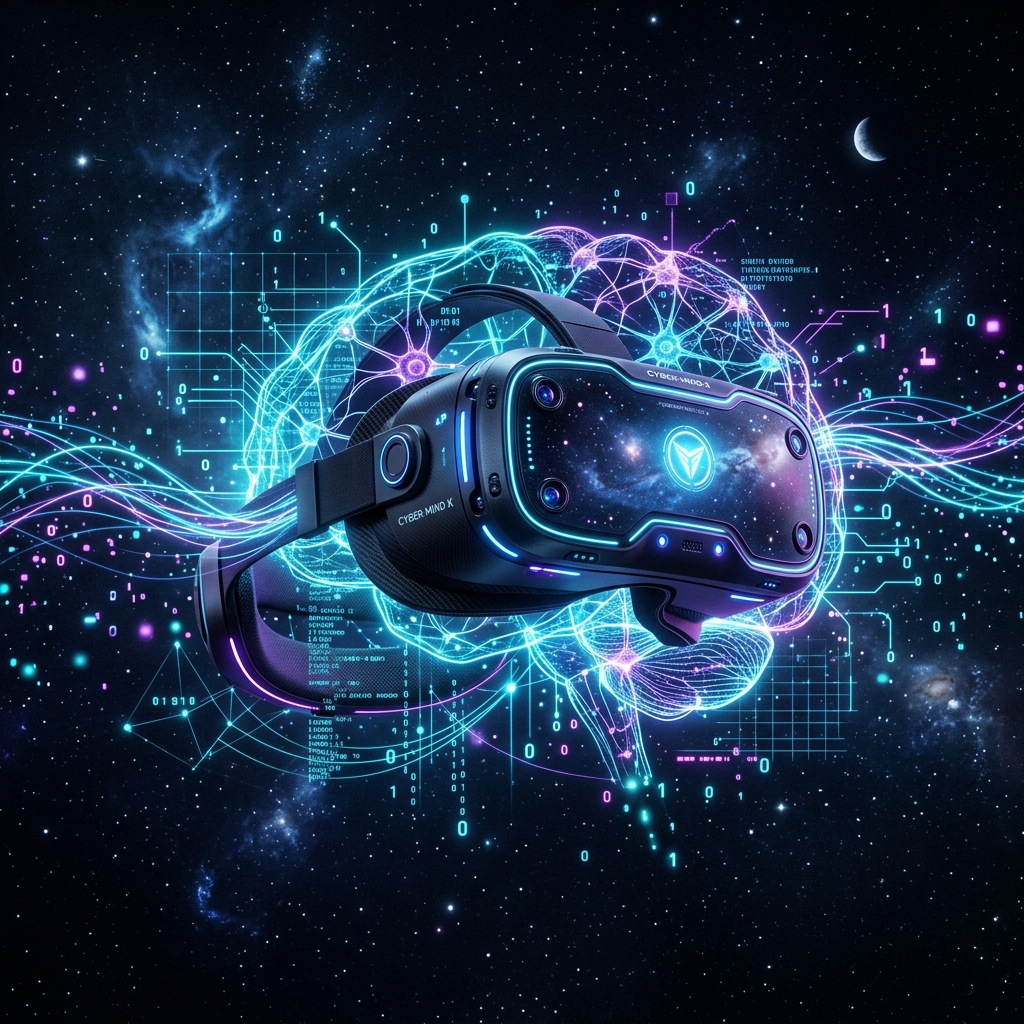 AIVR Immersive Headset Illustration
